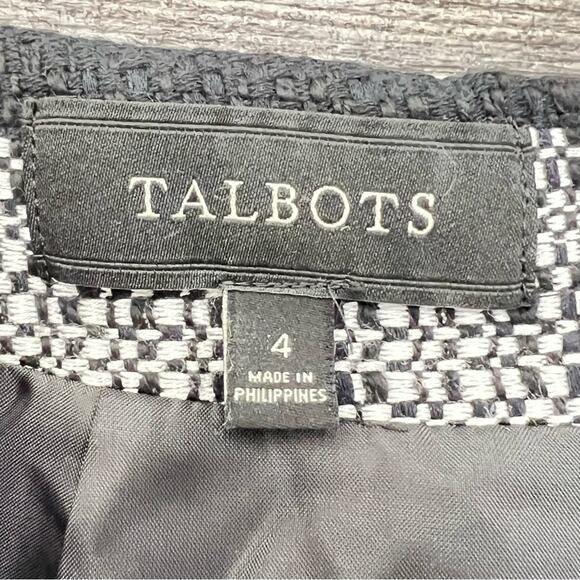 Talbots black and white checkered tweed straight pencil skirt size 4 B108 - Picture 2 of 4